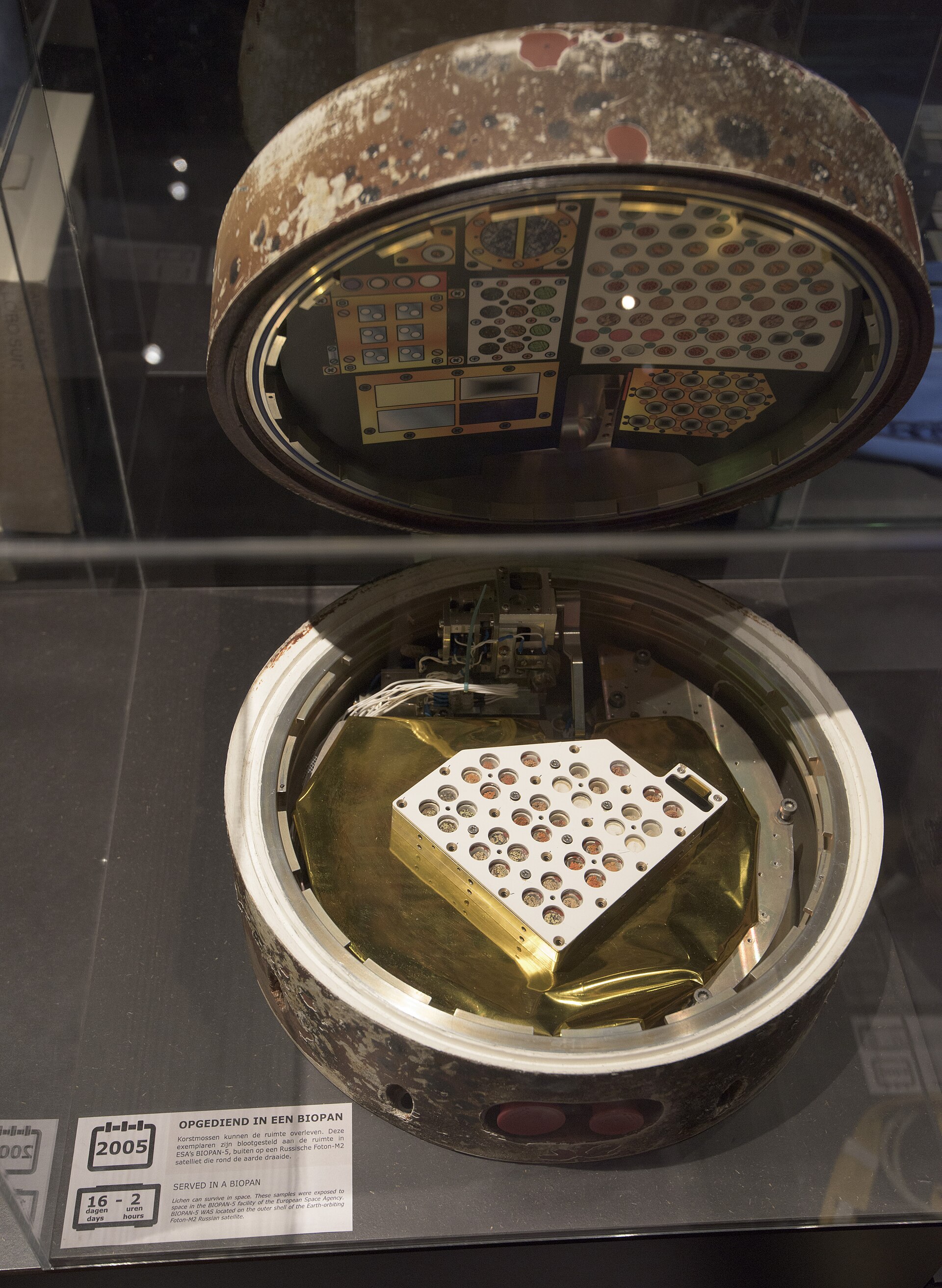 ESA BIOPAN facility exhibited after flight